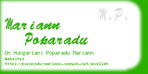 mariann poparadu business card